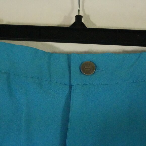 Short Par 4 Mens Blue Golf Pants 34x32 Moisture Wicking 4 pockets Elastic Waist - Picture 2 of 6